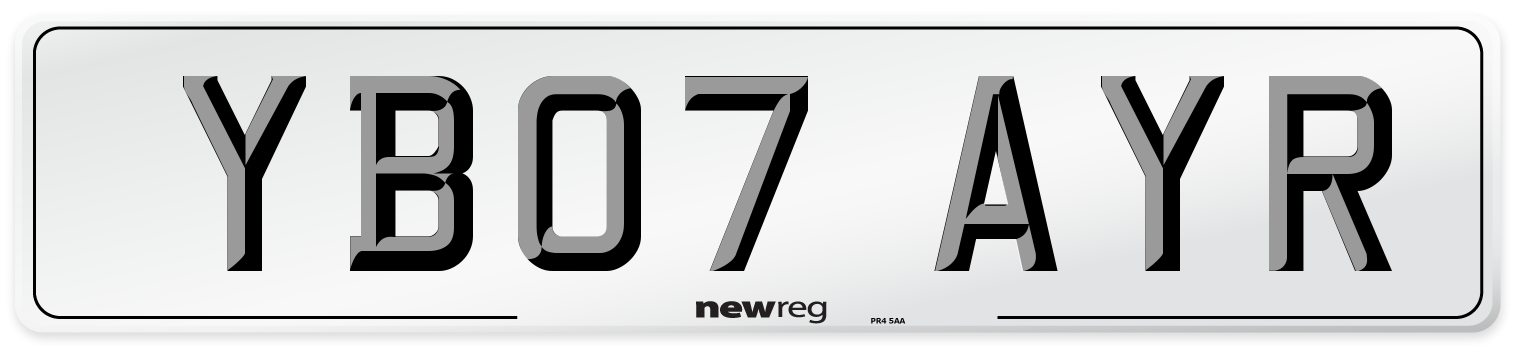 YB07 AYR Number Plate from New Reg